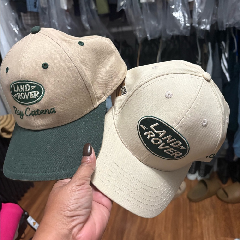 Land Rover Beige and Green Baseball Caps